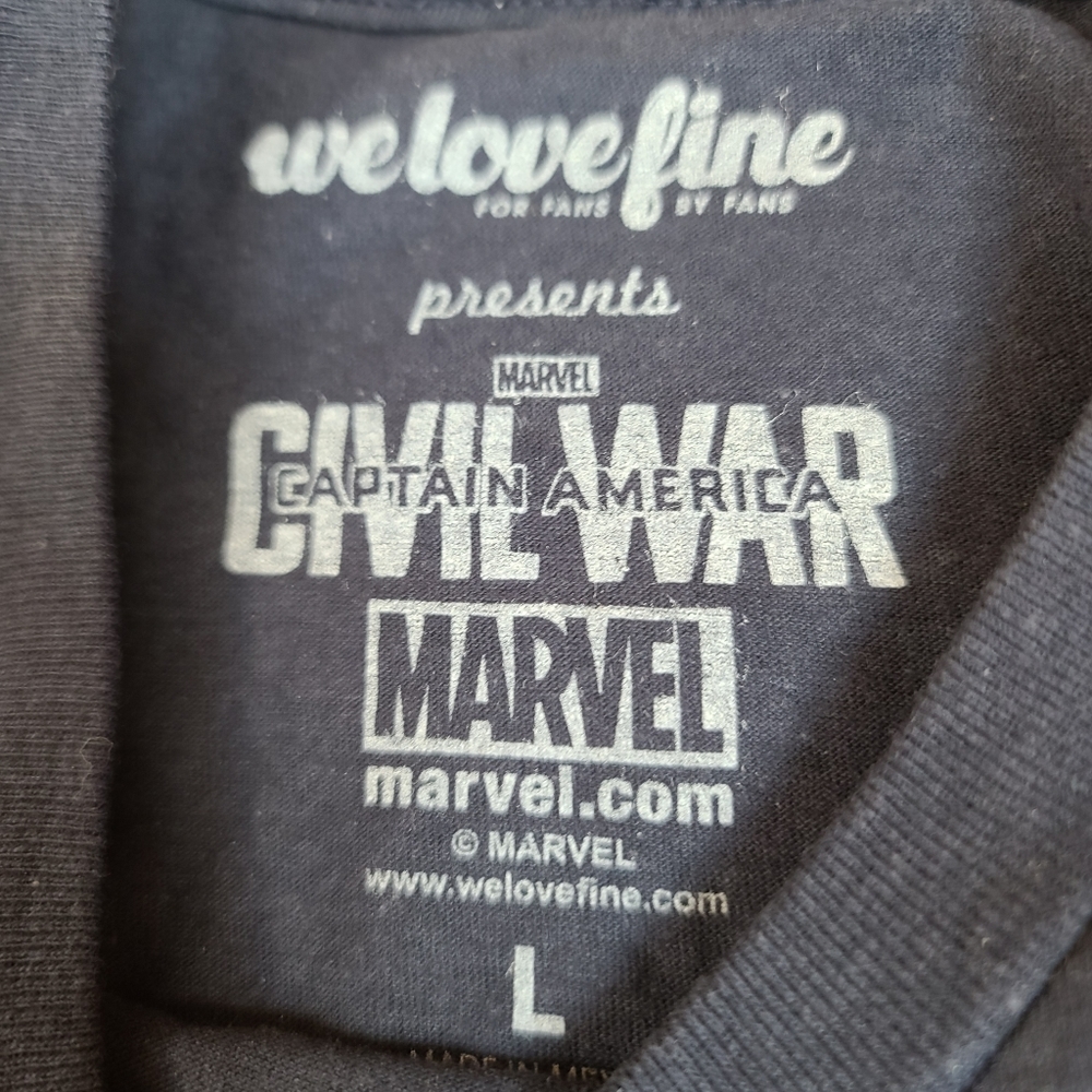 Men's L NWT Marvel Captain America Civil War Short Sleeved T-Shirt - Picture 10 of 12